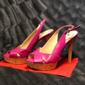 Hot Pink Peep Toe Guess Heels